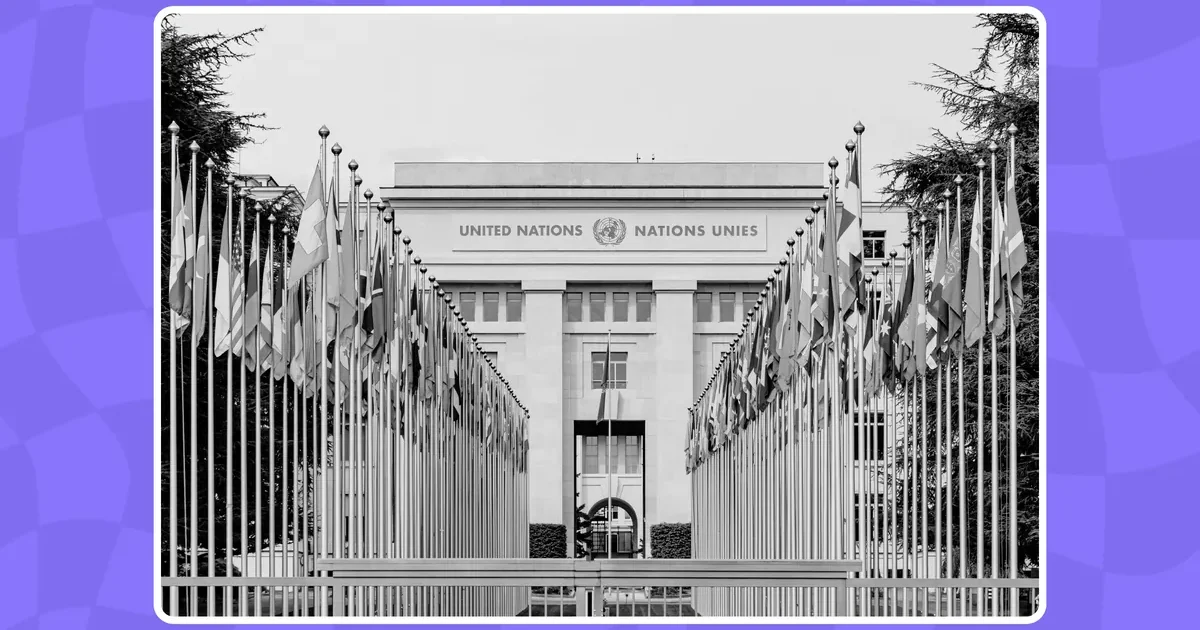 An institutional building with flags, representing World Bank tenders