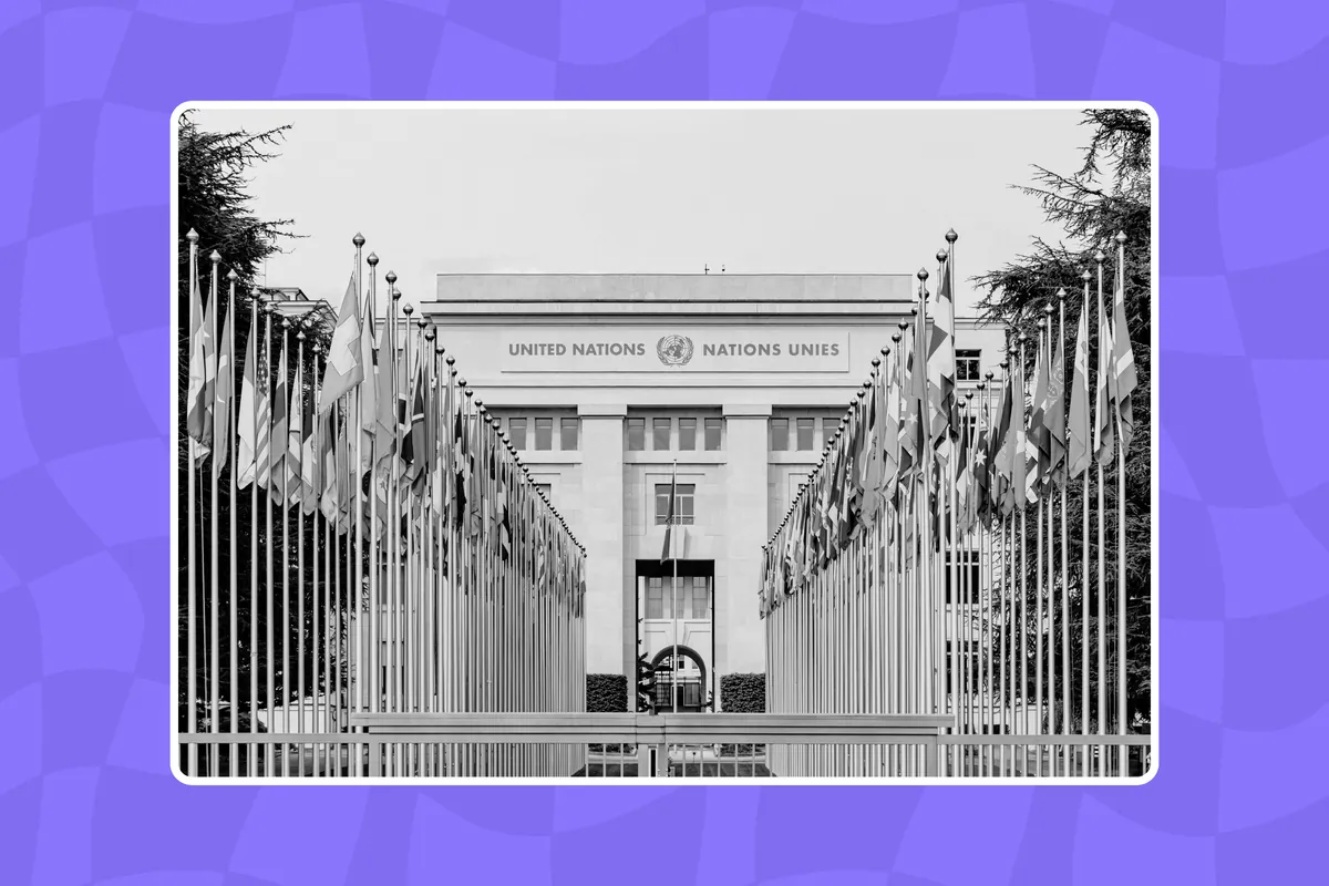 An institutional building with flags, representing World Bank tenders